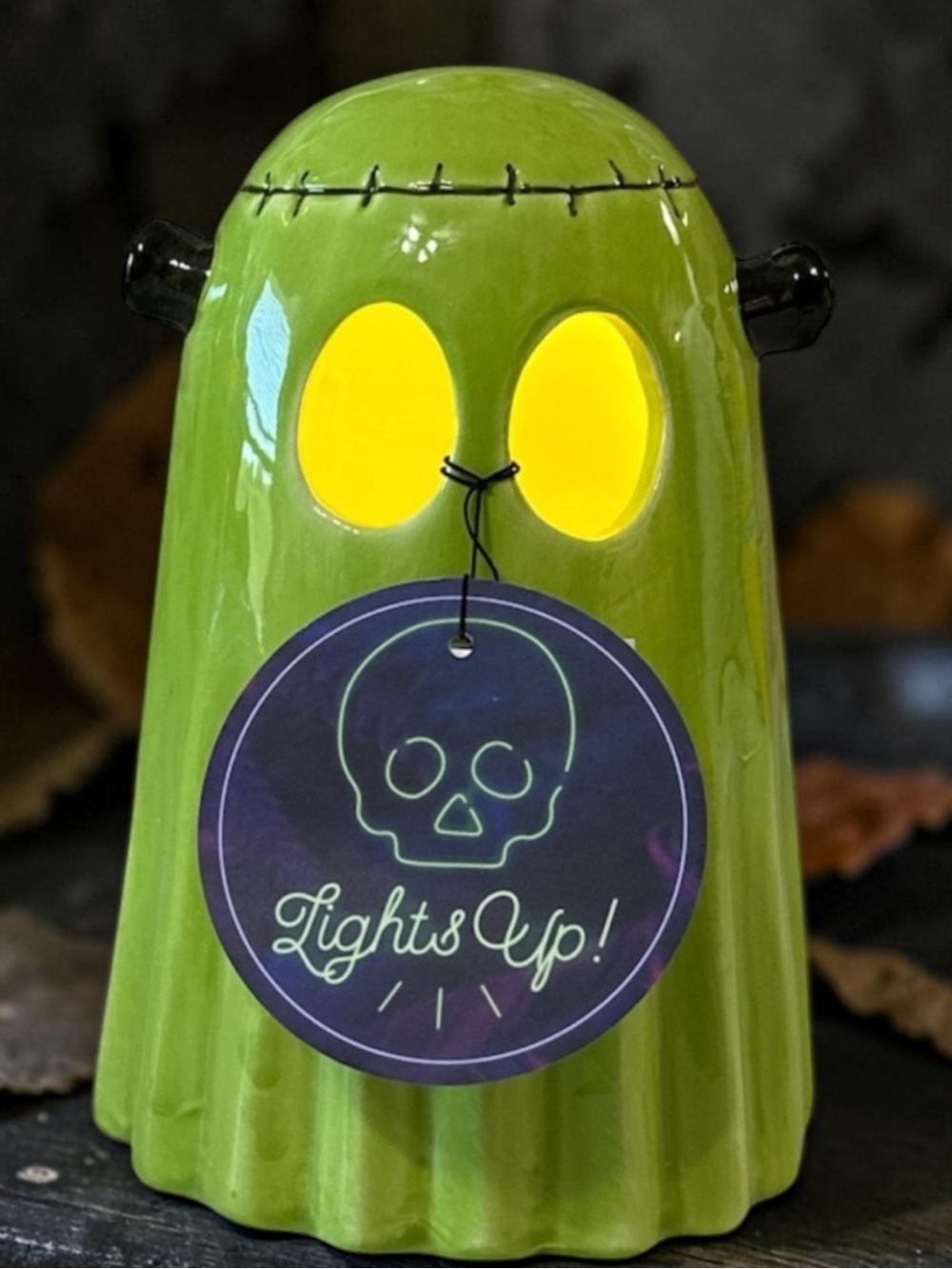 NEW VHTF Halloween Green Light Up FRANKENSTEIN GHOST 👻